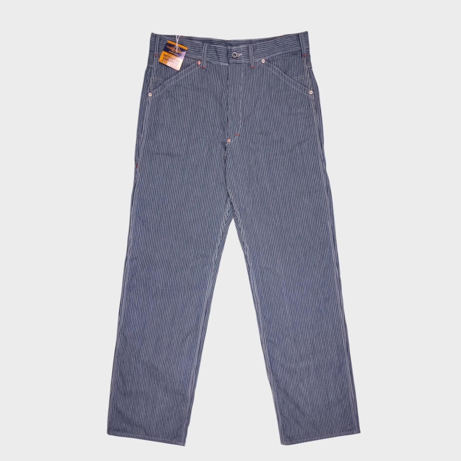 TOYS MCCOY Mens Made in Japan Blue Striped Carpenter Worker Trousers - 36 - New