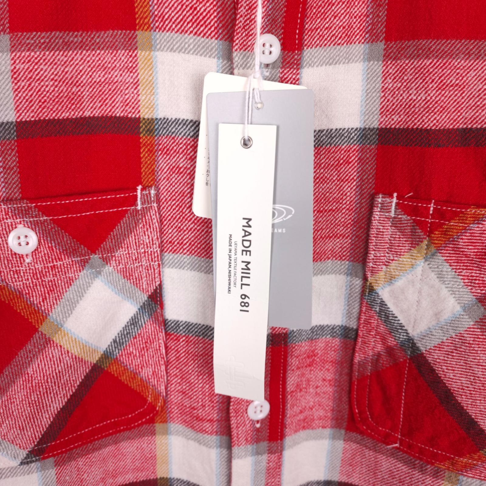 BEAMS PLUS Men's Made in Japan Checked Flannel Work Shirt