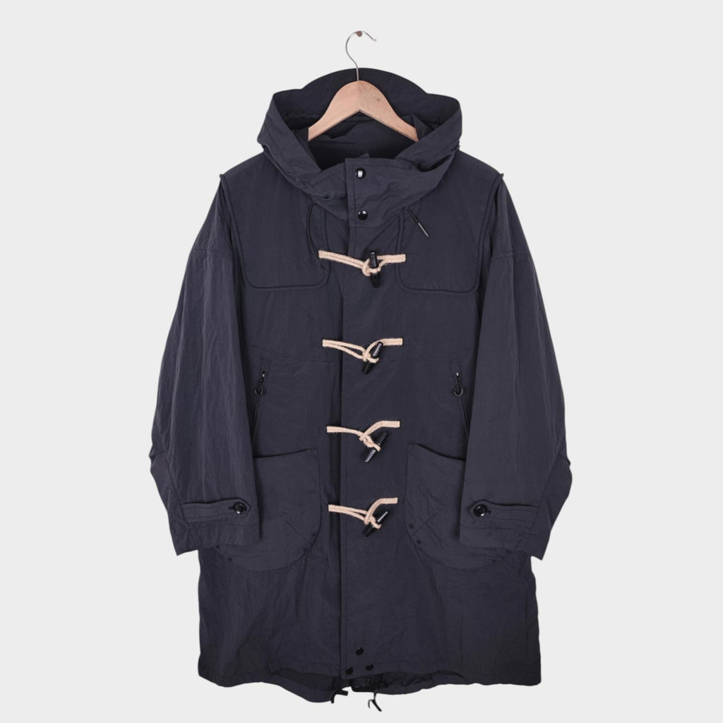 NORBIT BY HIROSHI NOZAWA Men's Grey Water Repellent Nylon Duffle Mod Coat Jacket