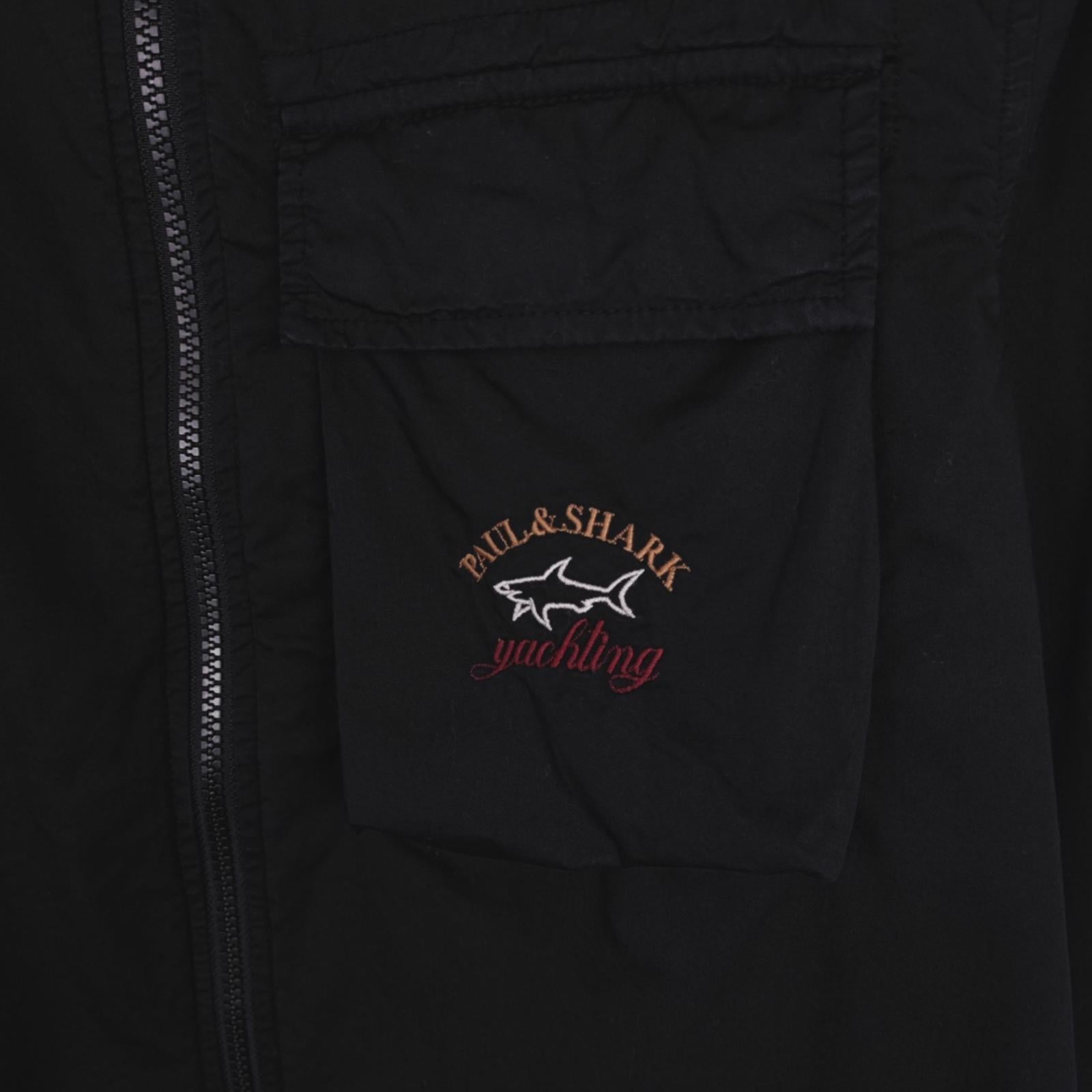 PAUL & SHARK Men's Black Cotton Overshirt Jacket