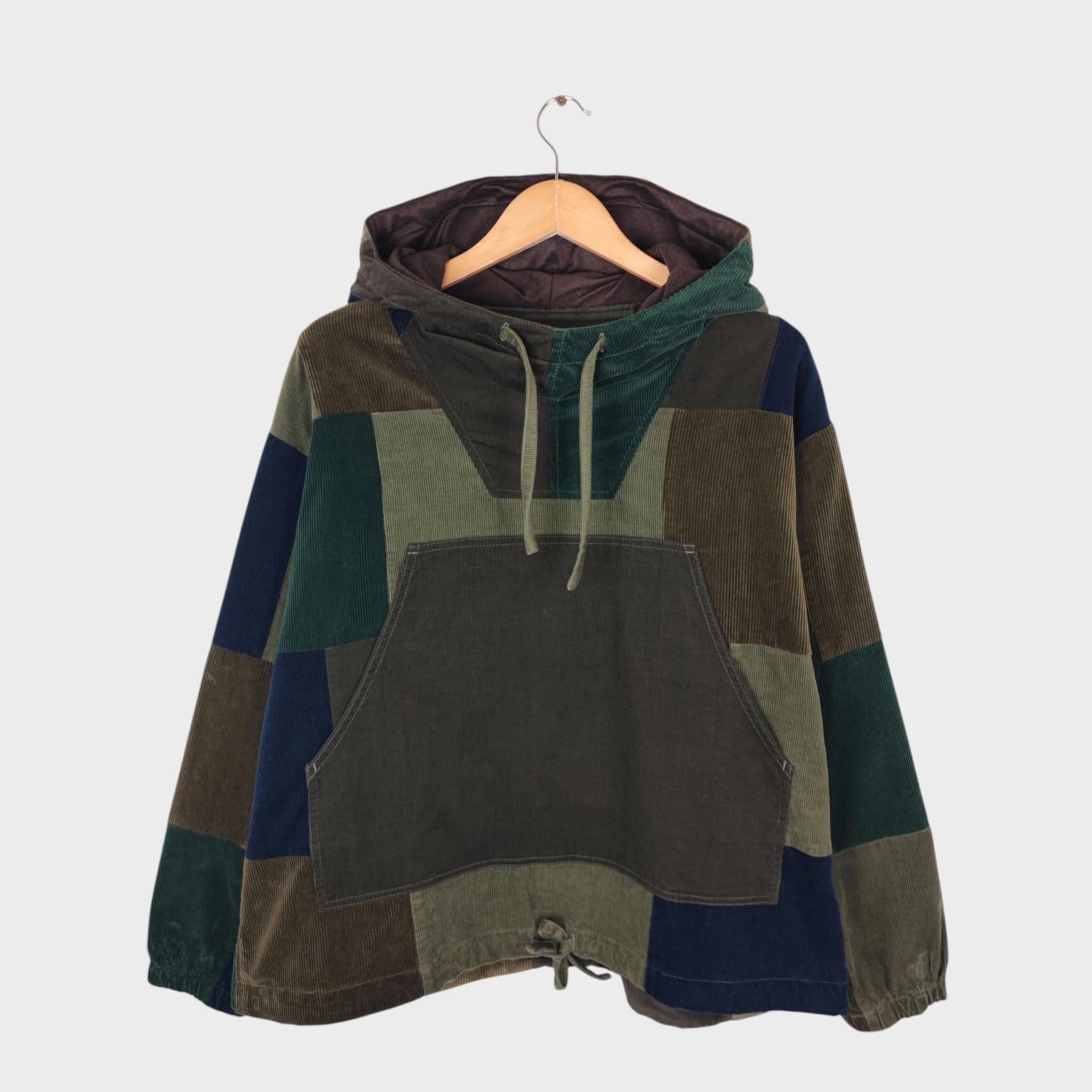 BEAMS PLUS Men's Multicoloured Military Corduroy Patchwork Smock