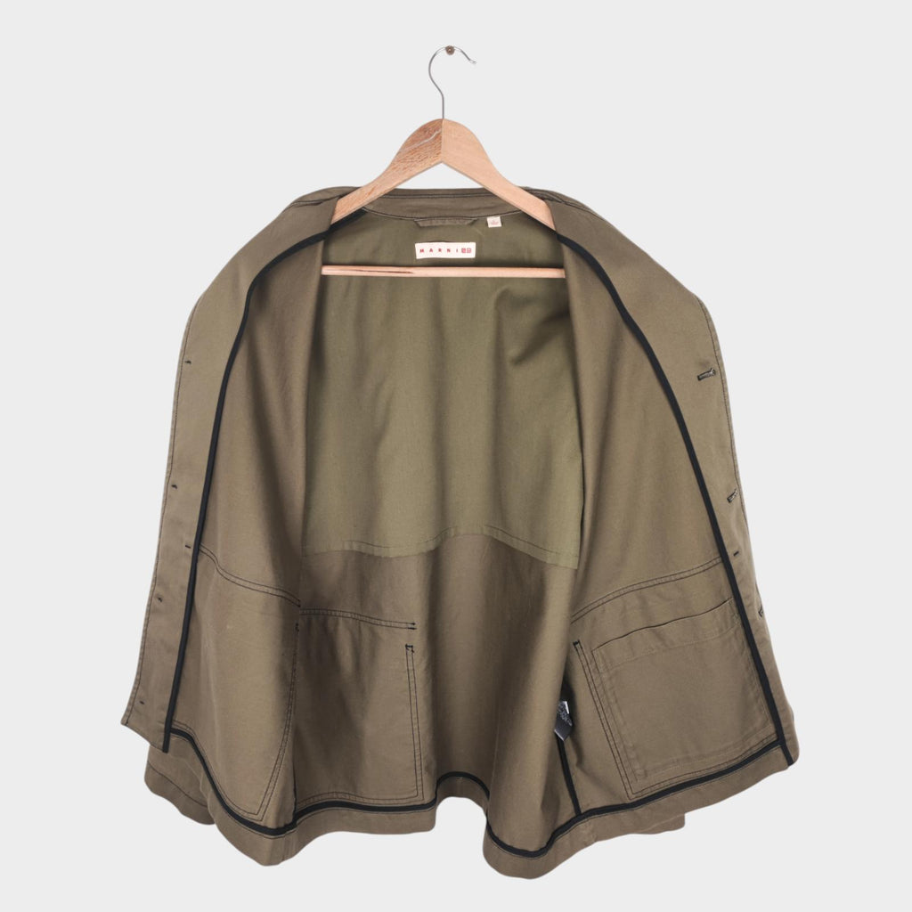 MARNI x UNIQLO Men's Khaki Green Cotton Twill Chore Jacket