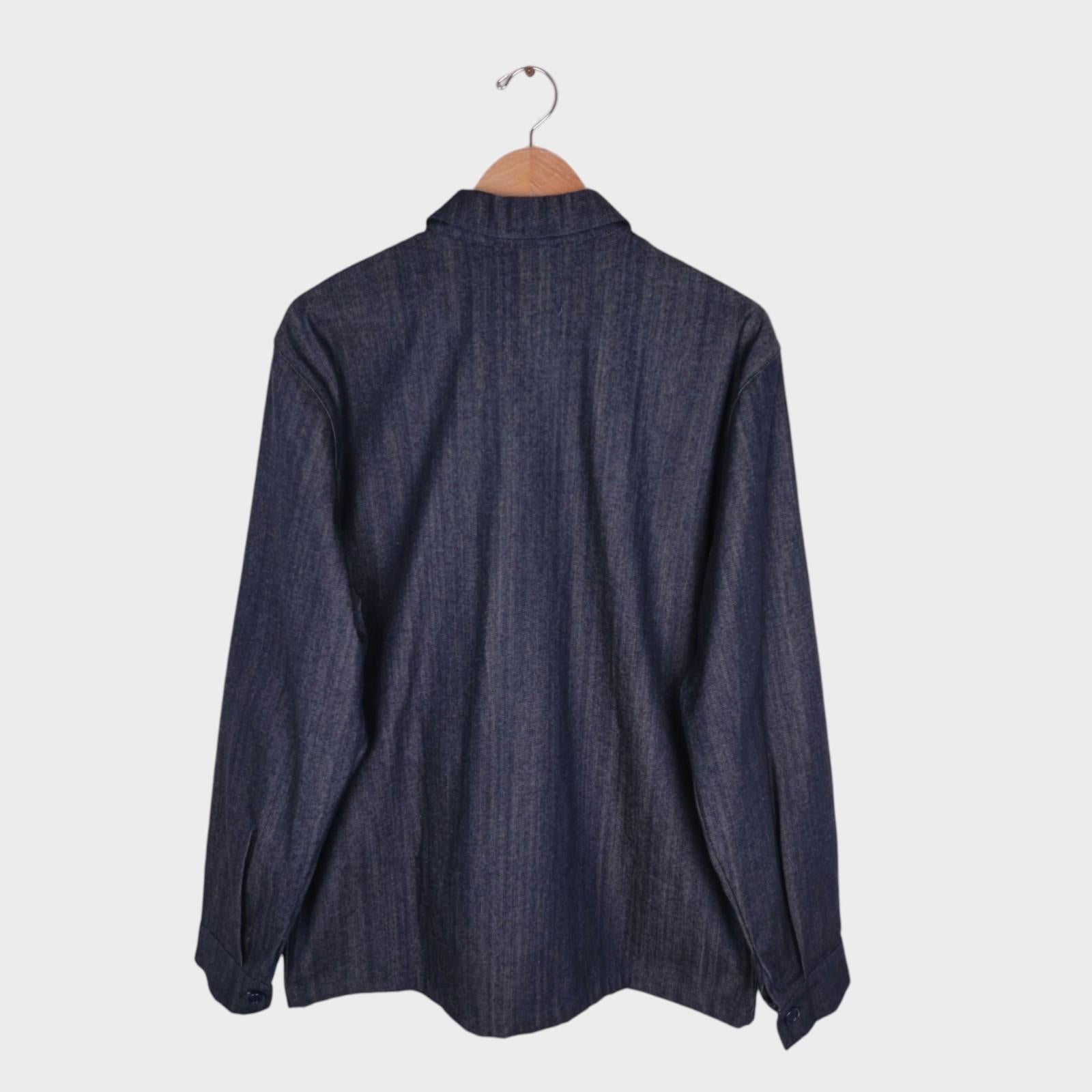 NOSTALGIC GARAGE Men's Blue Made in Italy Denim Chore Jacket