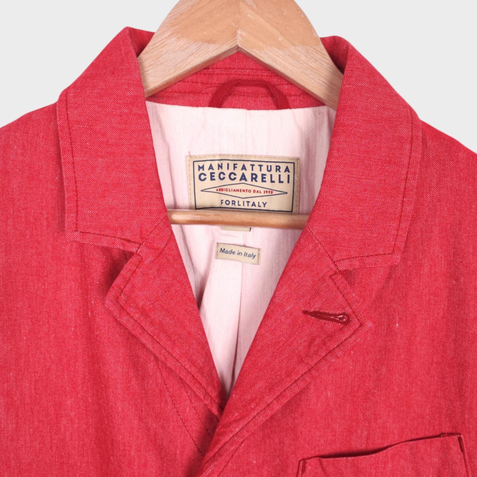 MANIFATTURA CECCARELLI Men's Pastel Red Made in Italy Chore Jacket