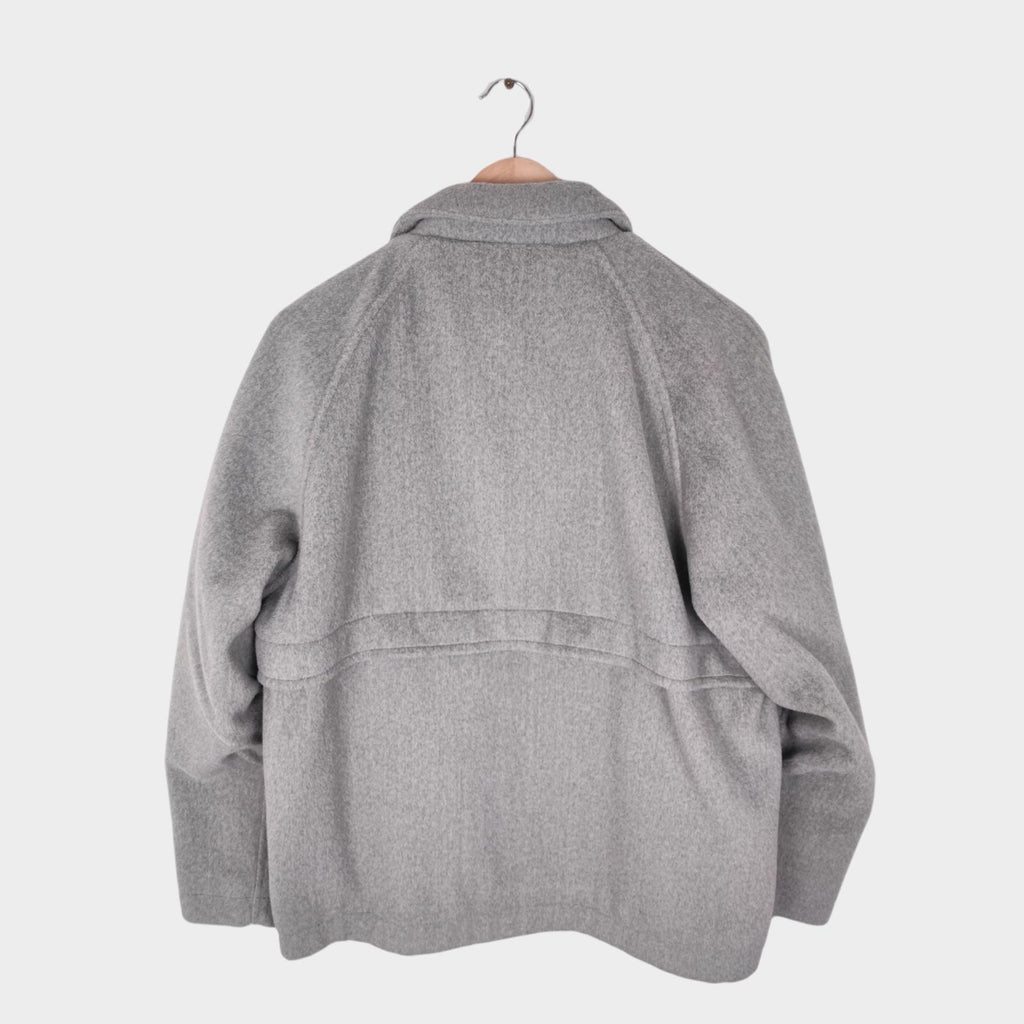 BEAMS B:MING Men's Grey Hybrid Melton Fleece Blouson Bomber Jacket