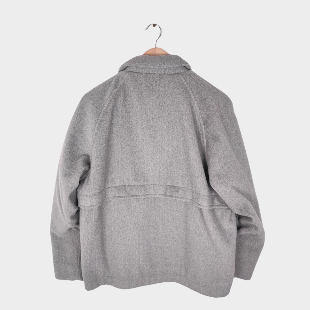 BEAMS B:MING Men's Grey Hybrid Melton Fleece Blouson Bomber Jacket