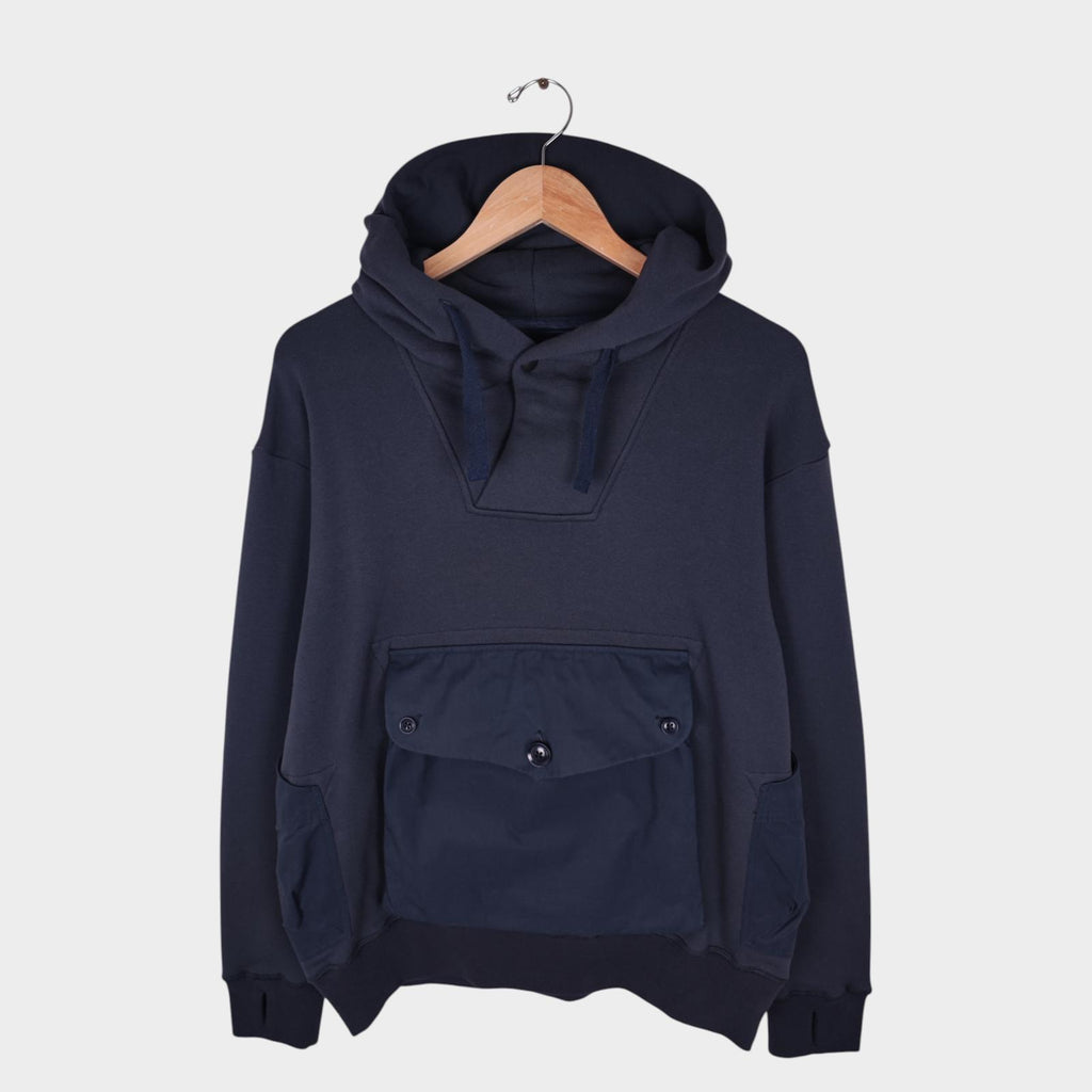 NORBIT BY HIROSHI NOZAWA Men's Dark Navy Shawl Collar Sweat Hoodie