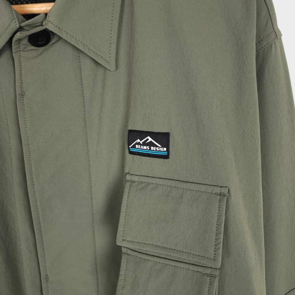 BEAMS x TIGORA Men's Green Water Repellent Utility Jacket