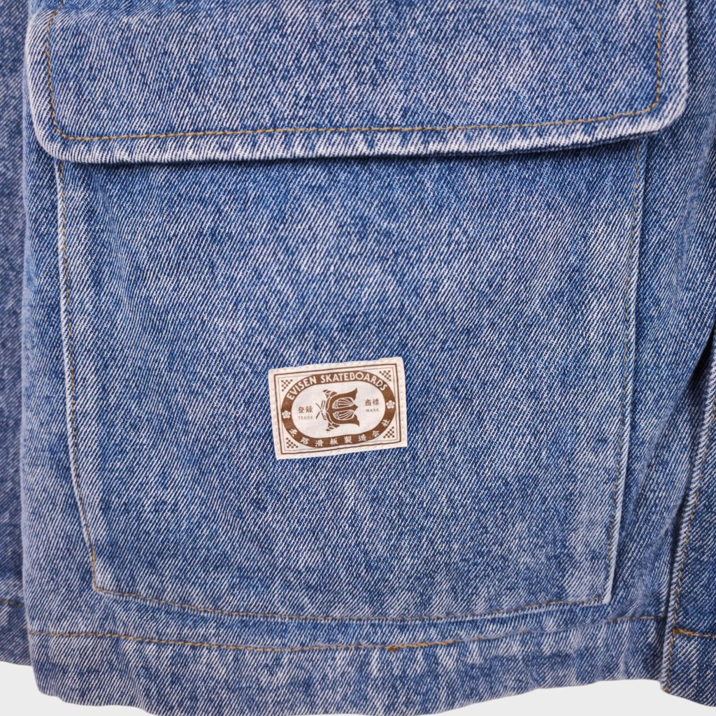 EVISEN SKATEBOARDS Men's Blue Shrimp Denim Chore Jacket