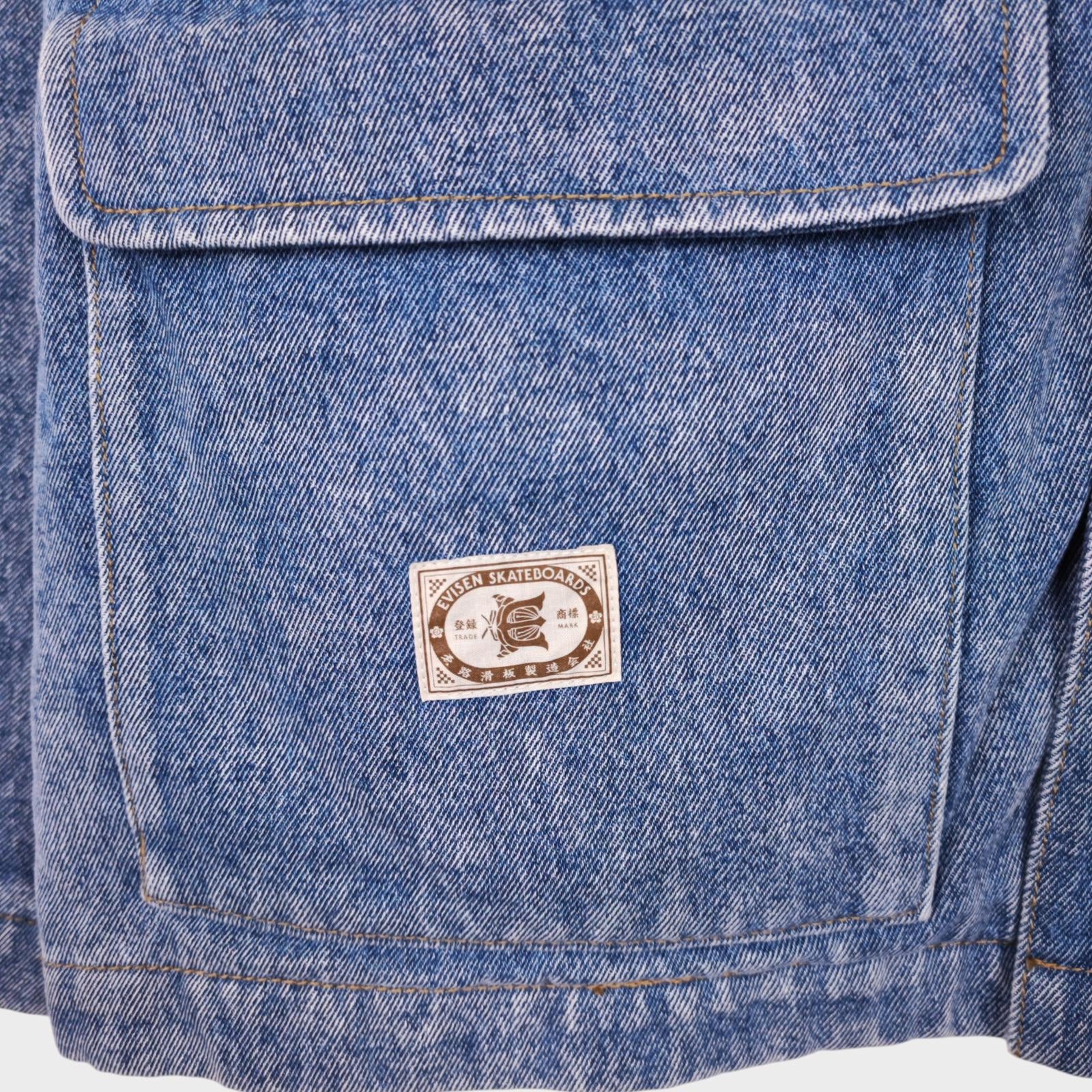 EVISEN SKATEBOARDS Men's Blue Shrimp Denim Chore Jacket