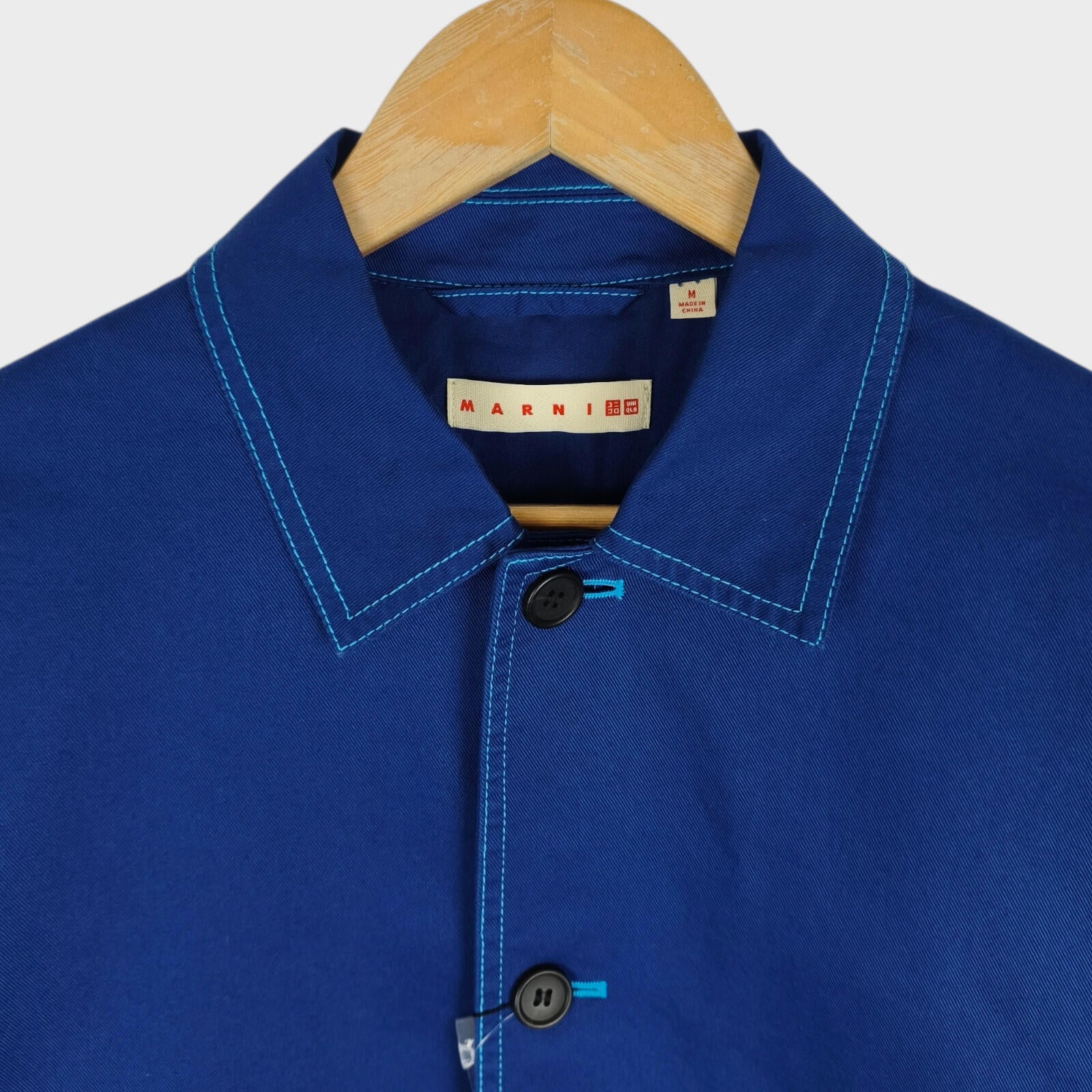 MARNI x UNIQLO Men's Blue Cotton Twill Utility Chore Jacket