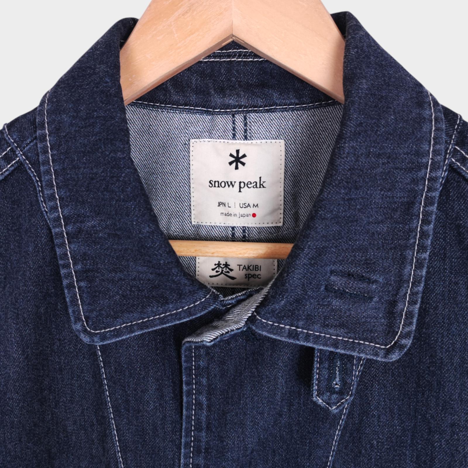 SNOW PEAK Men's Blue Made in Japan Heavyweight Denim Takibi Spec Chore Jacket