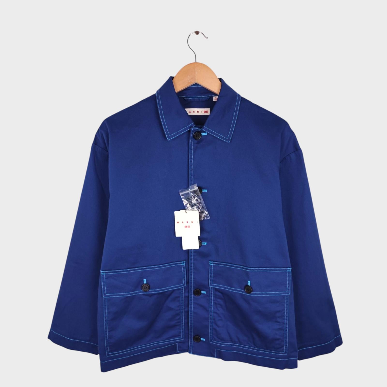 MARNI x UNIQLO Men's Blue Cotton Twill Chore Jacket