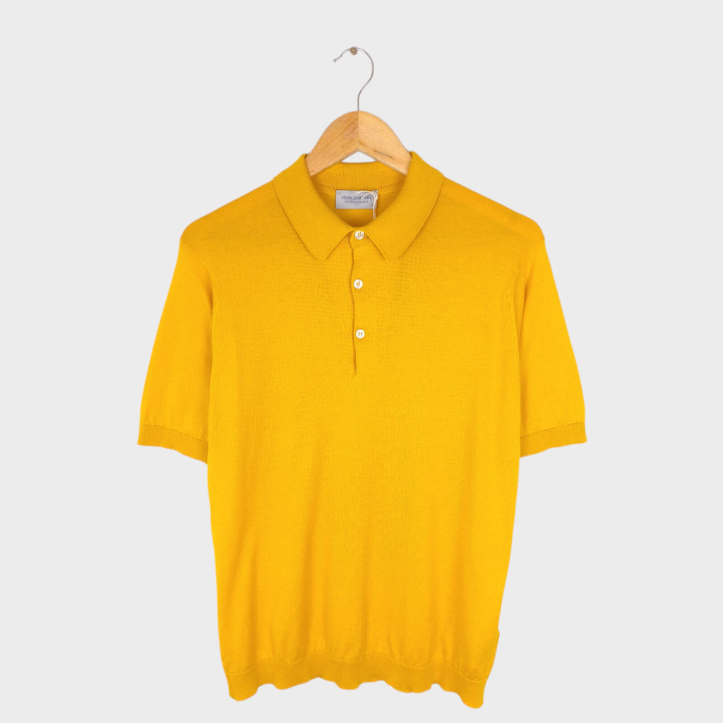 JOHN SMEDLEY Men's Lemon Zest Yellow 100% Sea Island Cotton Reid Polo Shirt
