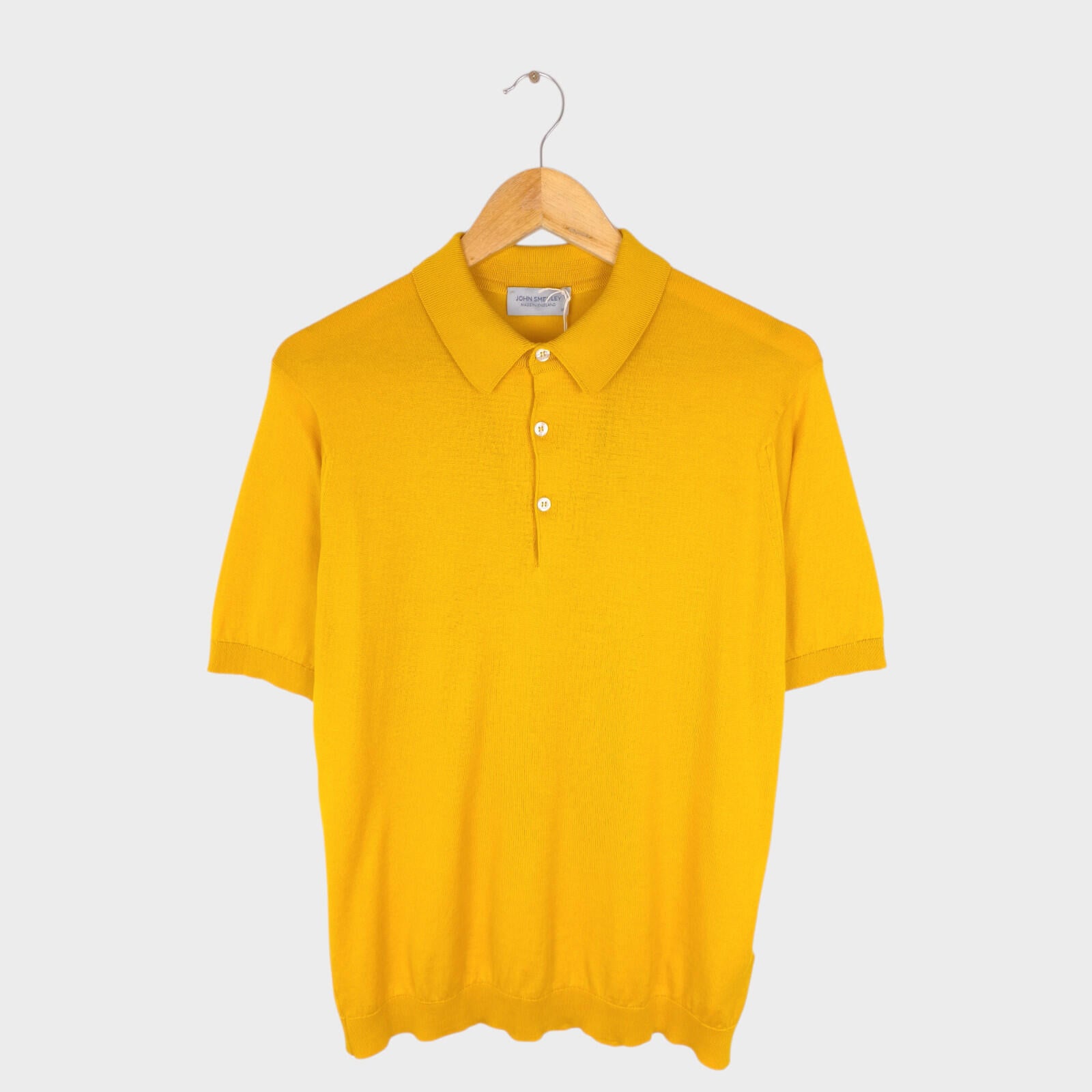 JOHN SMEDLEY Men's Lemon Zest Yellow 100% Sea Island Cotton Reid Polo Shirt