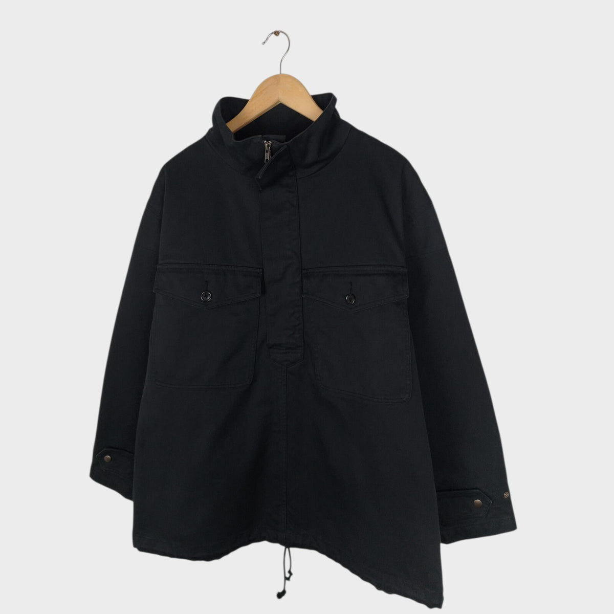 MHL MARGARET HOWELL Men's Black Heavyweight Relaxed Fit Jacket Smock