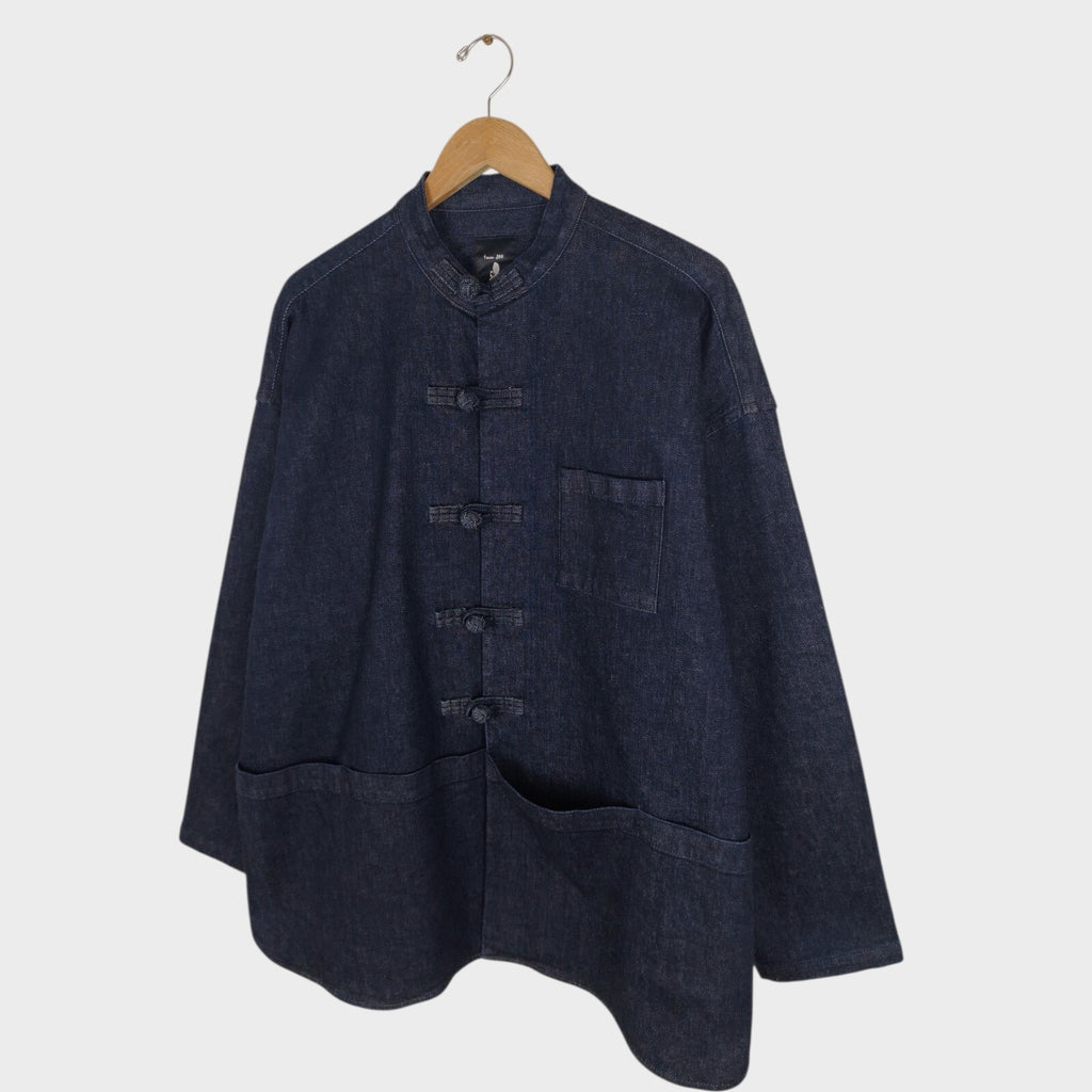 INN SEE Men's Made in Japan Heavyweight Denim Mandarin Collar Chinese Jacket
