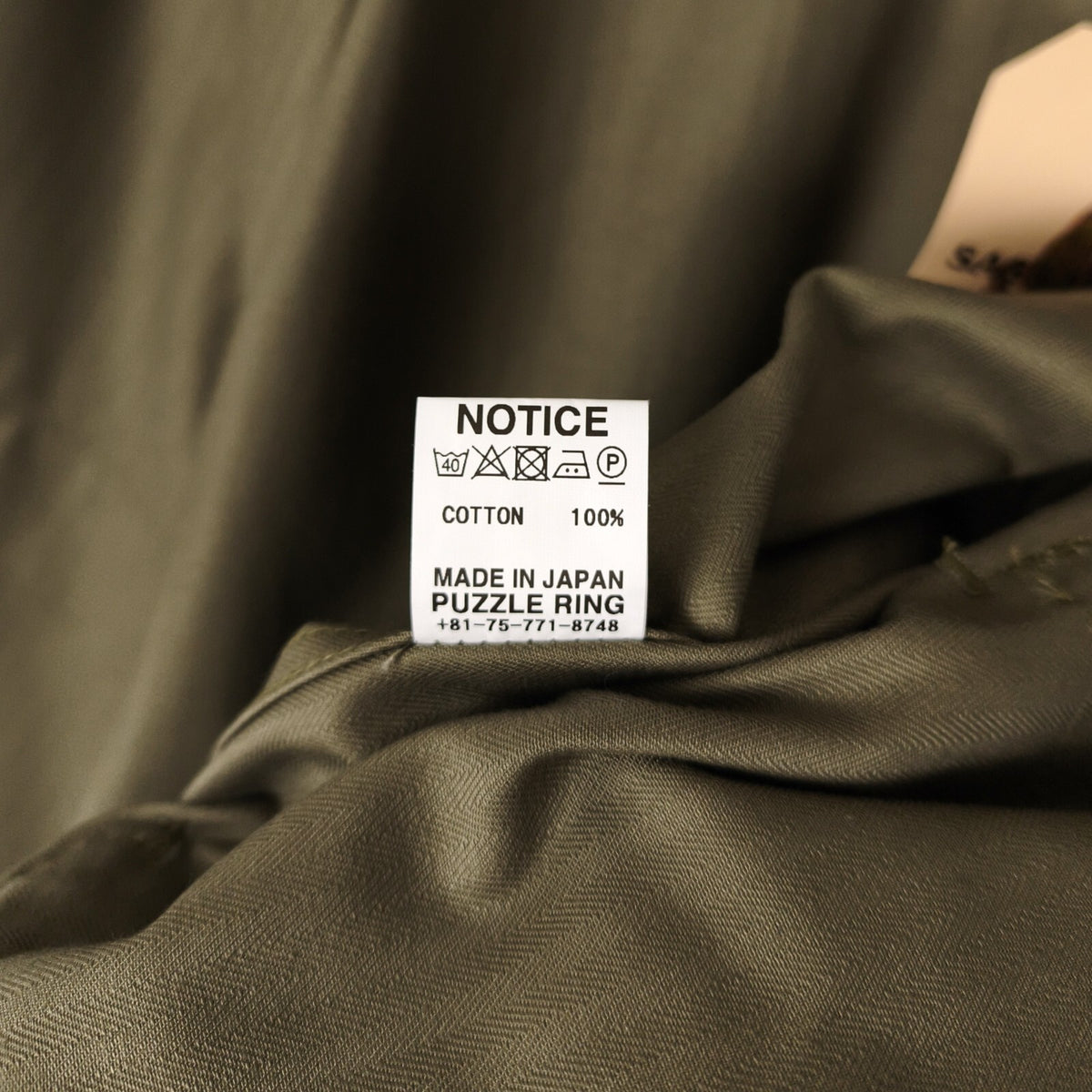 SASSAFRAS Men's Made in Japan Green Herringbone Overgrown Trug Jacket