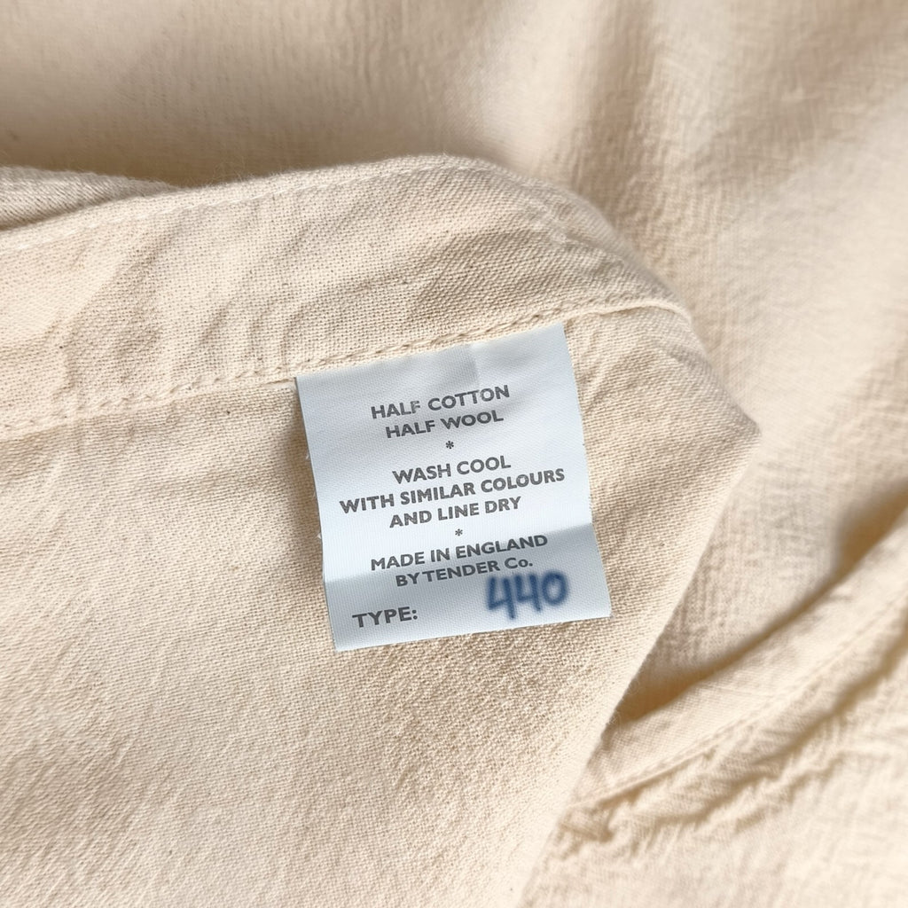 TENDER CO. Men's Made in England Cream 50/50 Cotton Wool Type 440 Overshirt