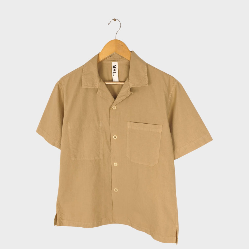 MHL MARGARET HOWELL Men's Beige Cotton Short Sleeved Shirt