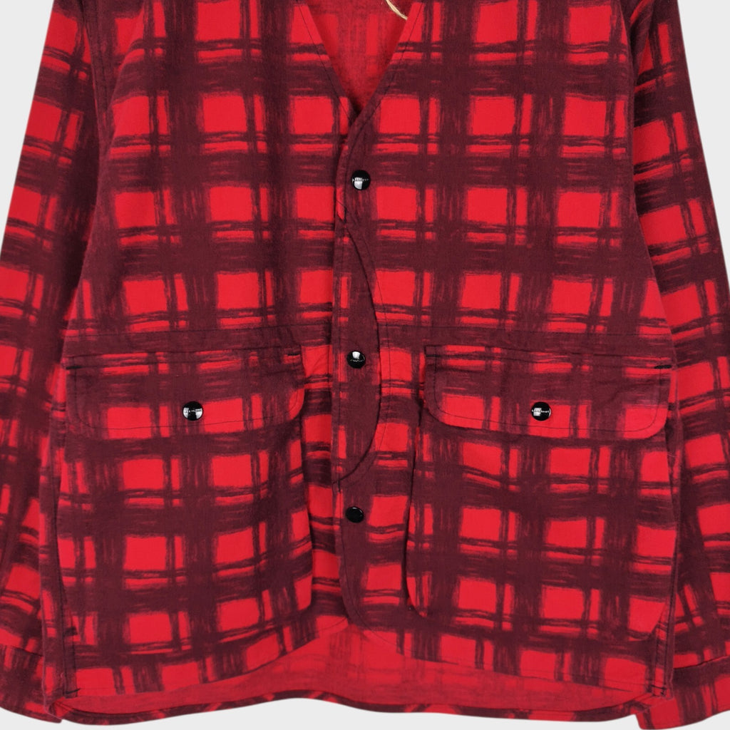 SASSAFRAS Men's Made in Japan Red Check Gardenia Hunter Flannel Jacket