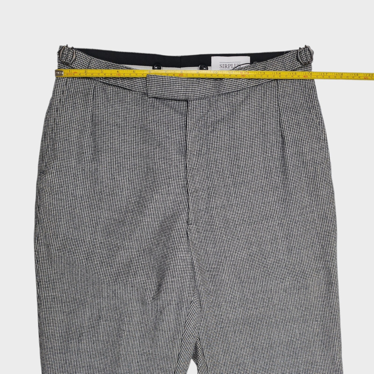 SIRPLUS Men's Micro Dogtooth Pleated Wool Trousers