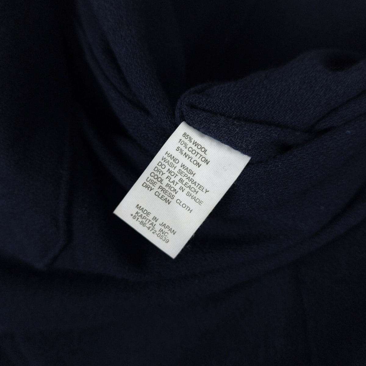KAPITAL Men's Made in Japan Navy Blue Wool Blend Unlined Jacket