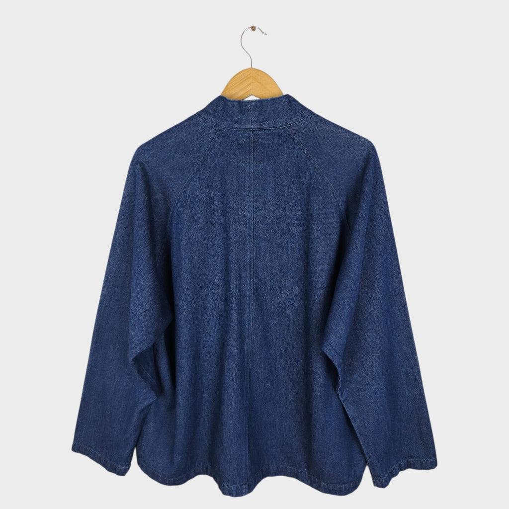 EDWIN Japan Men's Blue Denim V-Neck Cardigan Jacket