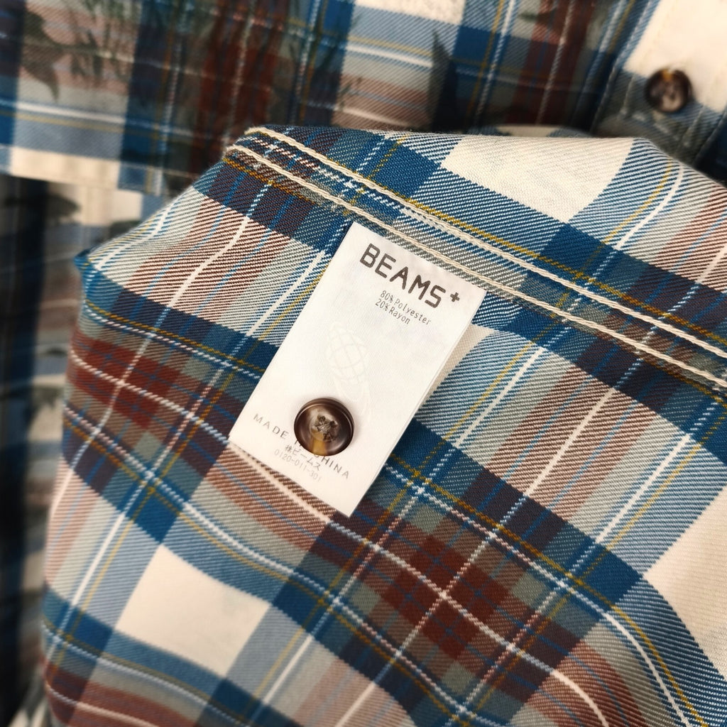 BEAMS PLUS Men's Checked Relaxed Fit Adventure Cruiser Overshirt