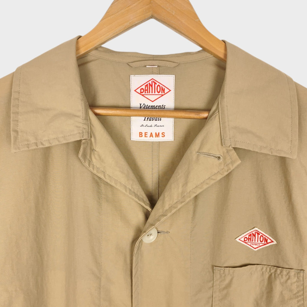 DANTON Men's Made in Japan Light Beige/Khaki Nylon Coat Jacket