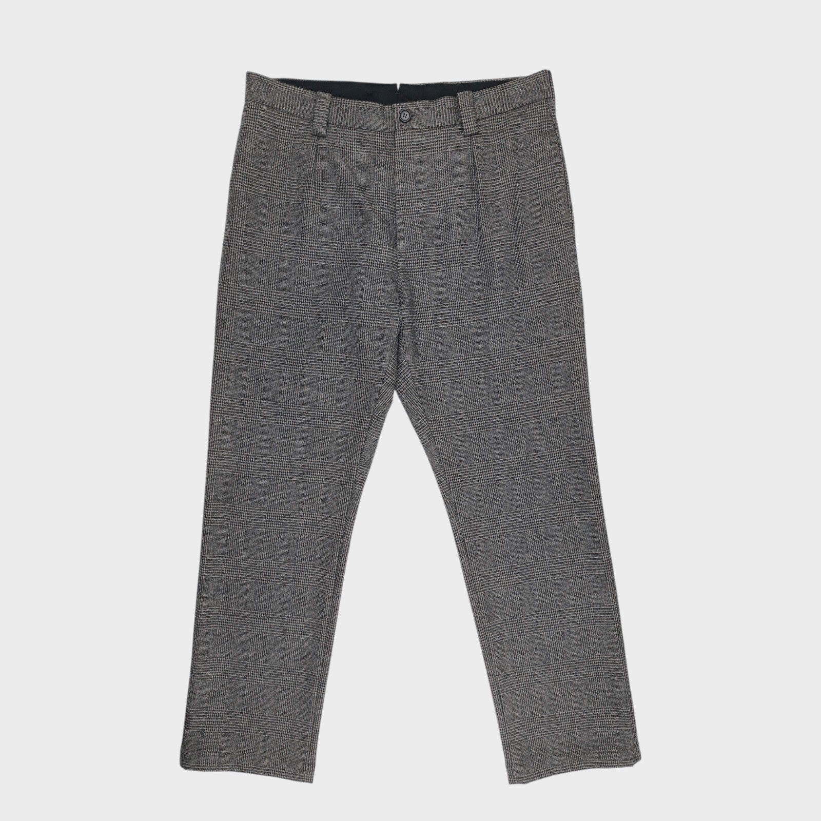 MARGARET HOWELL Men's Fox Brothers Grey Glen Check 100% Wool Trousers