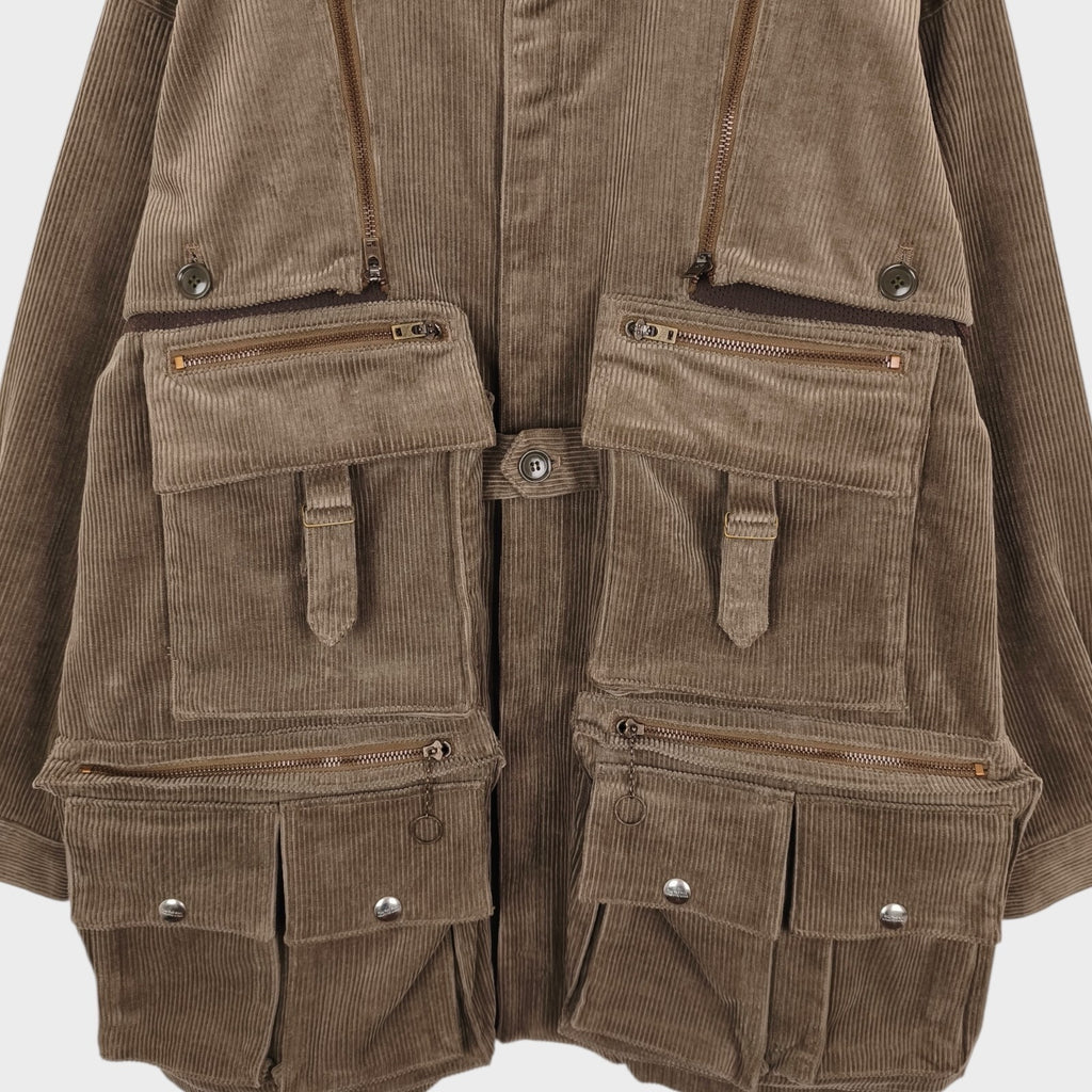 FILL THE BILL Men's Made in Japan Brown Corduroy Utility Modular Jacket
