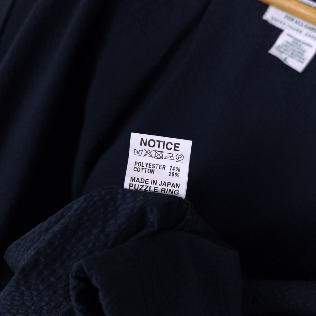 SASSAFRAS Men's Made in Japan Navy Blue Seersucker Bud Breaker Jacket