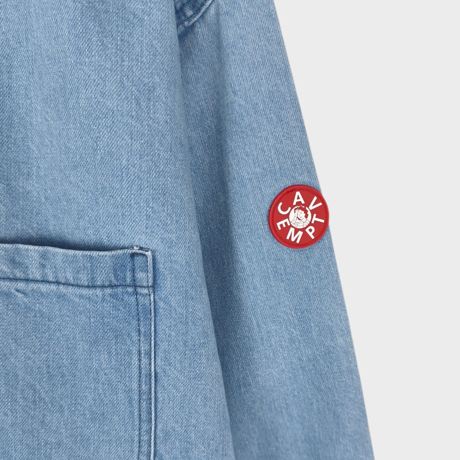 CAV EMPT Men's Made in Japan Washed Blue Short Denim Jacket