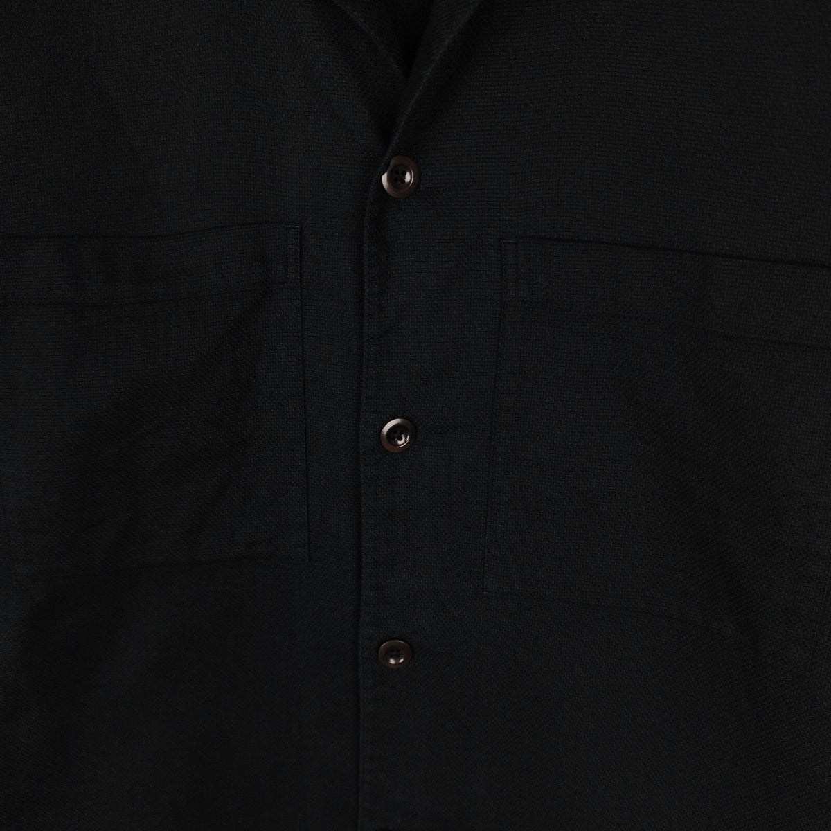 MHL MARGARET HOWELL Men's Black Short Sleeved Knitted Cotton Shirt