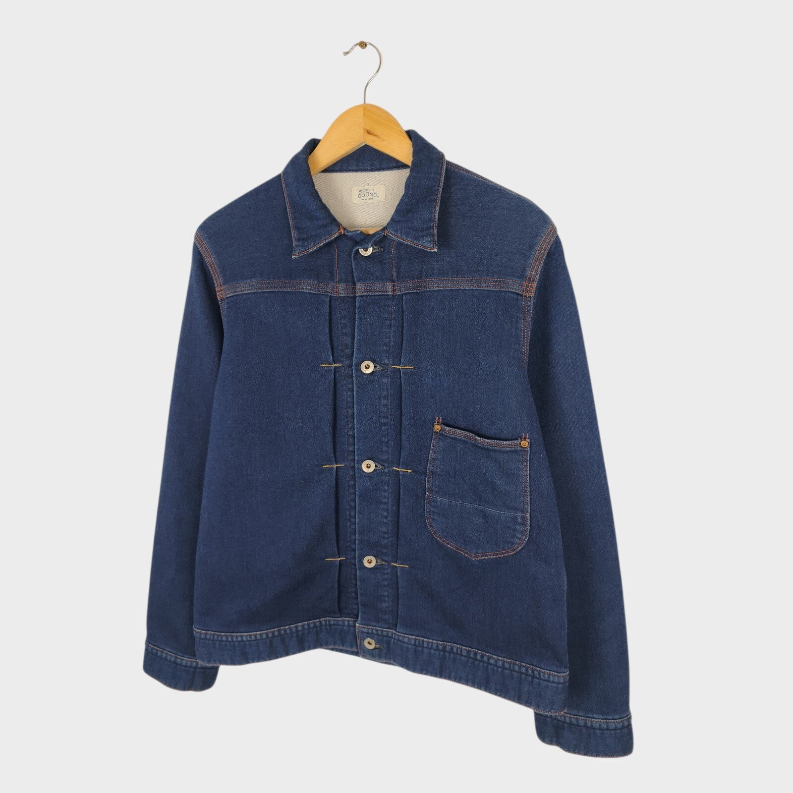 SPELLBOUND Men's Made in Japan Blue Cotton Jersey Trucker Jacket