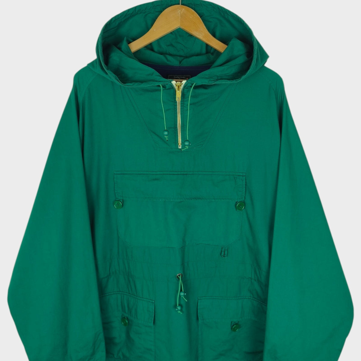 BEAMS PLUS Men's Green Sports Euro Anorak Parka Smock Jacket