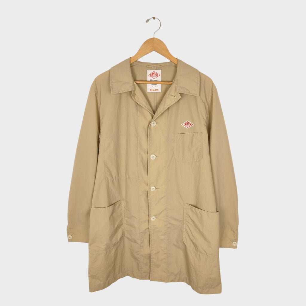 DANTON Men's Made in Japan Light Beige/Khaki Nylon Coat Jacket