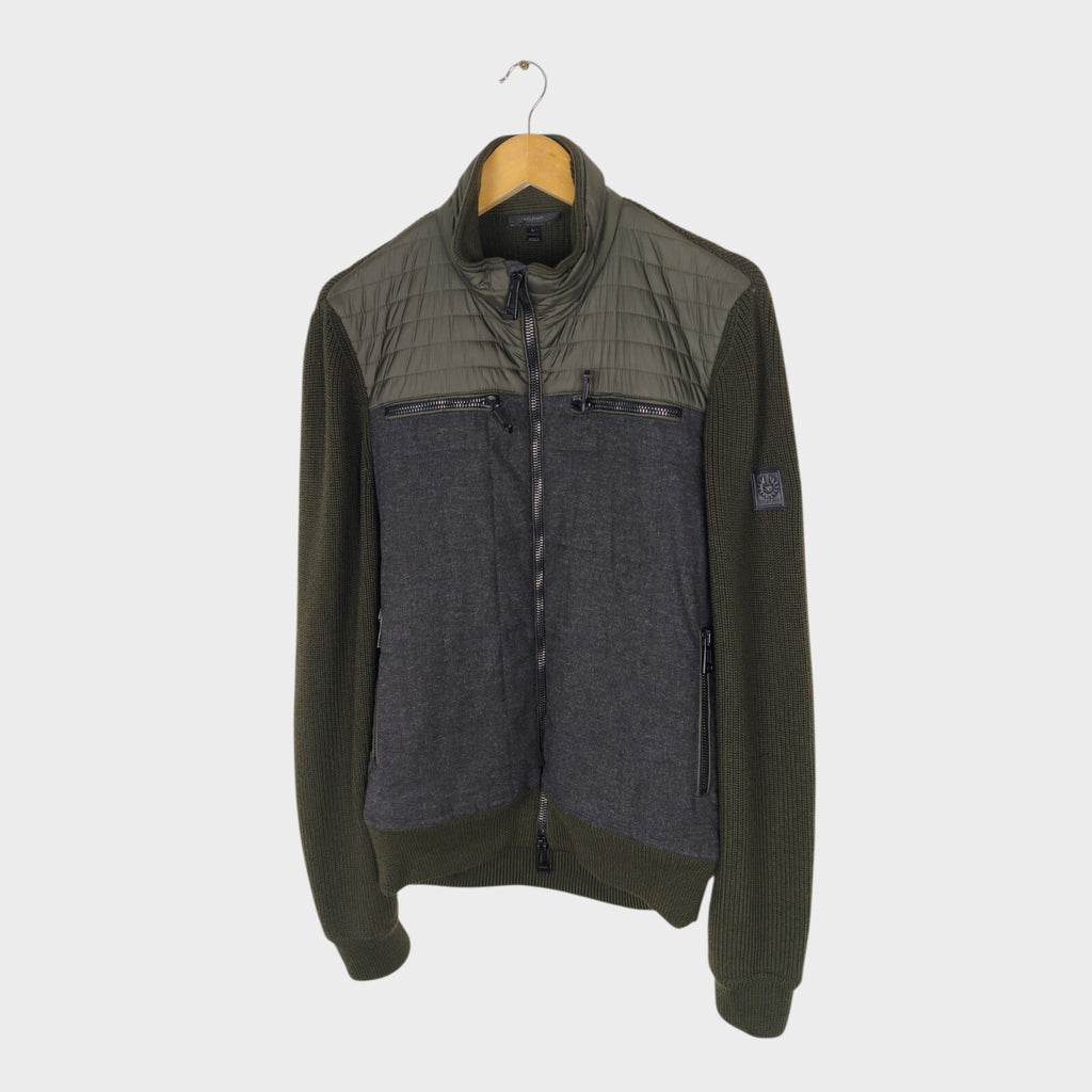 BELSTAFF Men's Khaki/Grey Heavyweight Wool Hybrid Jacket