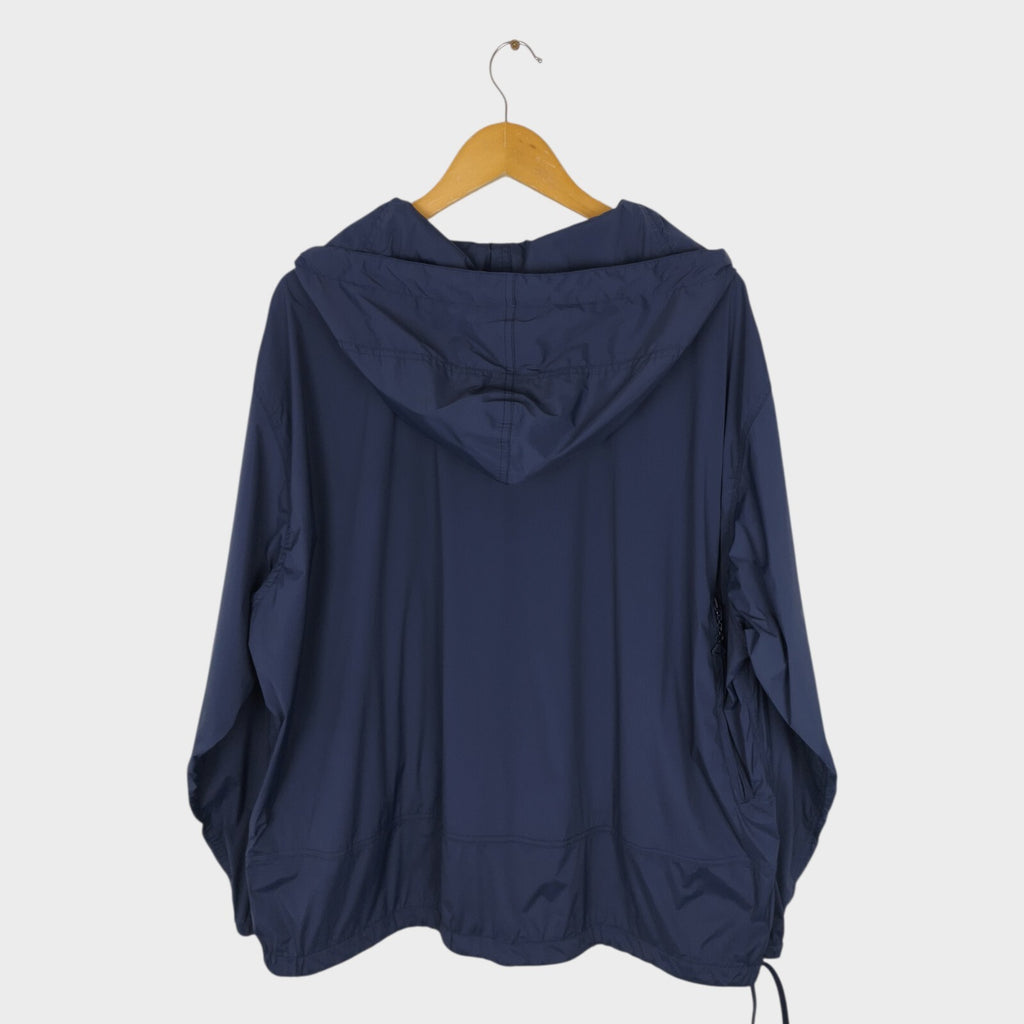 BEAMS PLUS Men's Navy Blue Oversized Fit Smock Anorak Parka Jacket