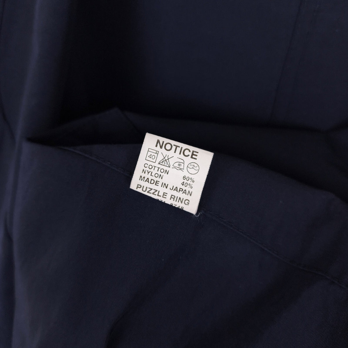 SASSAFRAS Men's Made in Japan Navy 60/40 Cotton Blend Fall Leaf Jacket