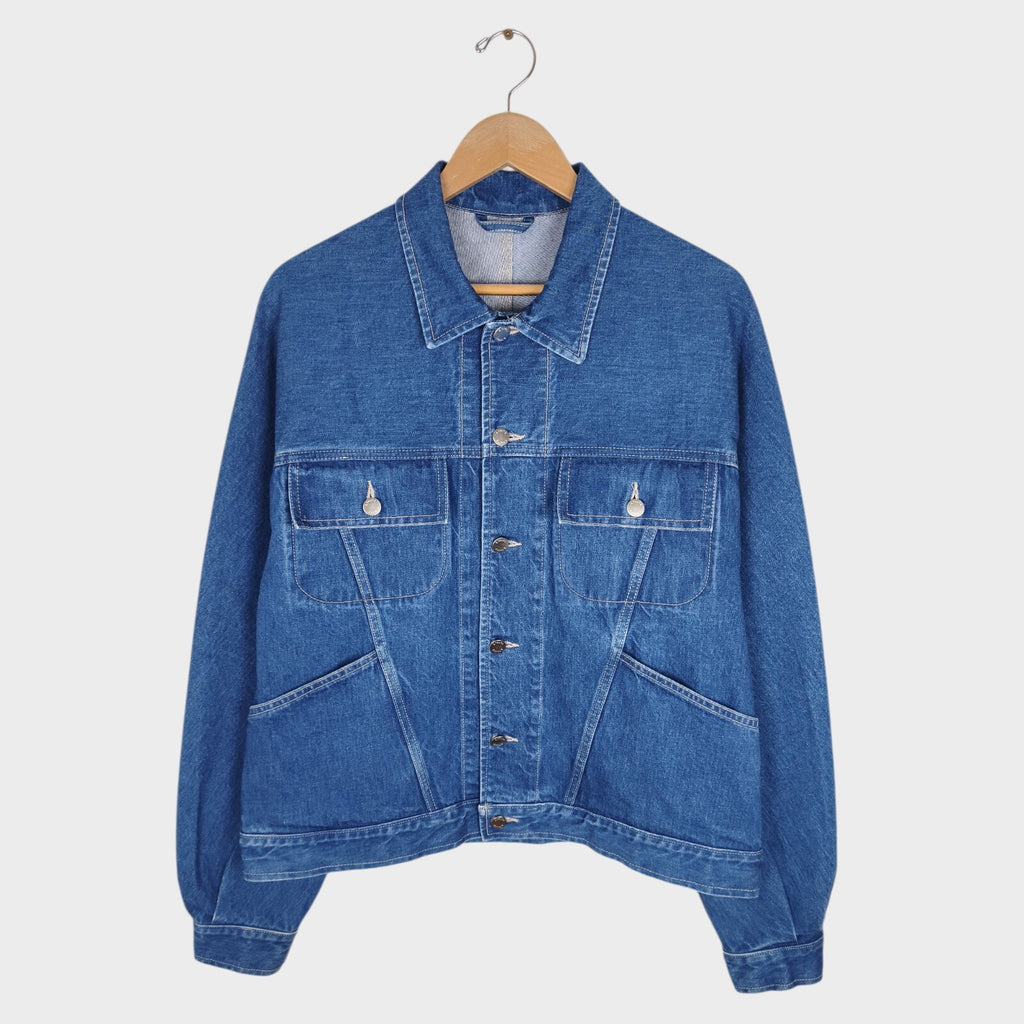 E.TAUTZ Men's Blue Made in England Cropped Core Denim Jacket