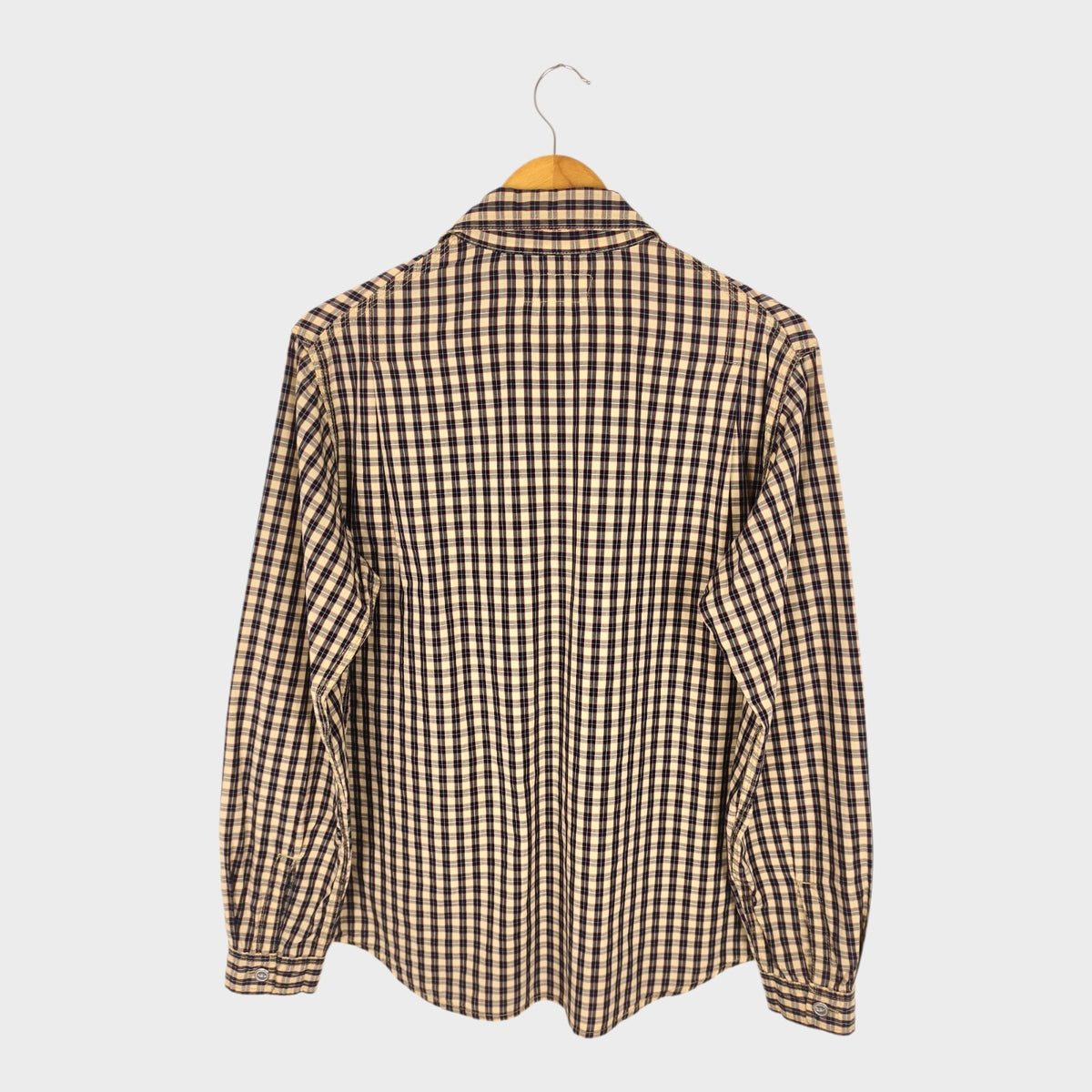 SASSAFRAS Men's Made in Japan Checked 4 Pocket Utility Shirt