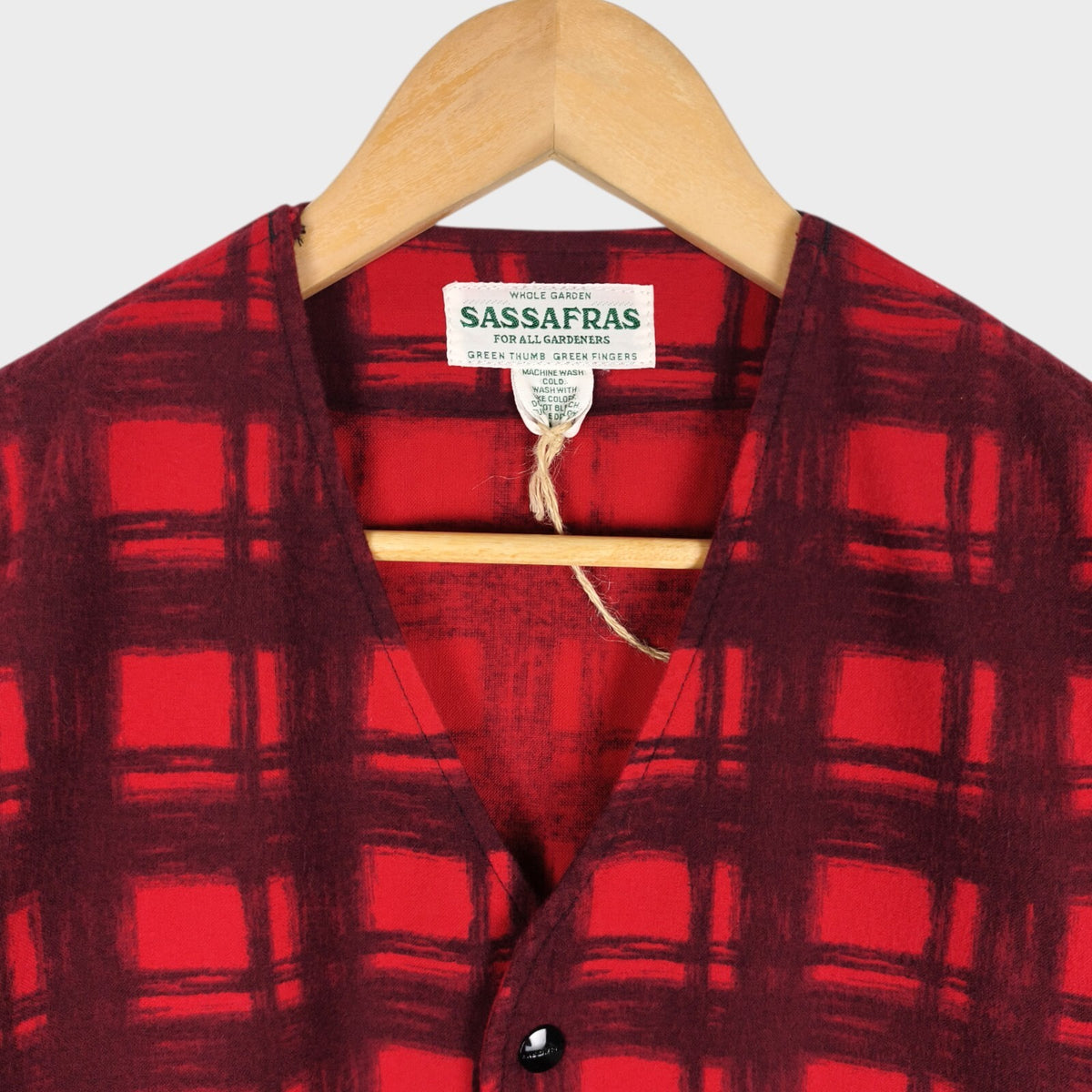 SASSAFRAS Men's Made in Japan Red Check Gardenia Hunter Flannel Jacket