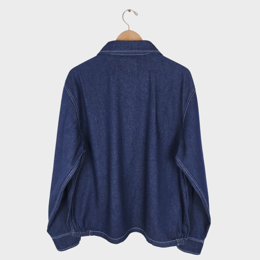 OKONKWO MFG Men's Blue Denim Worker Bomber Jacket