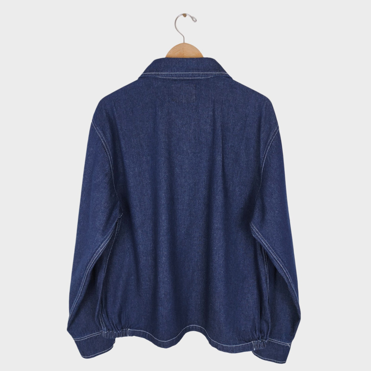 OKONKWO MFG Men's Blue Denim Worker Bomber Jacket
