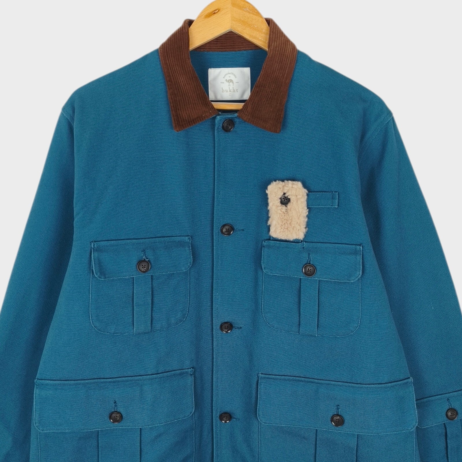 BUKHT Japan Men's Blue Heavyweight Cotton Canvas Duck Hunting Jacket