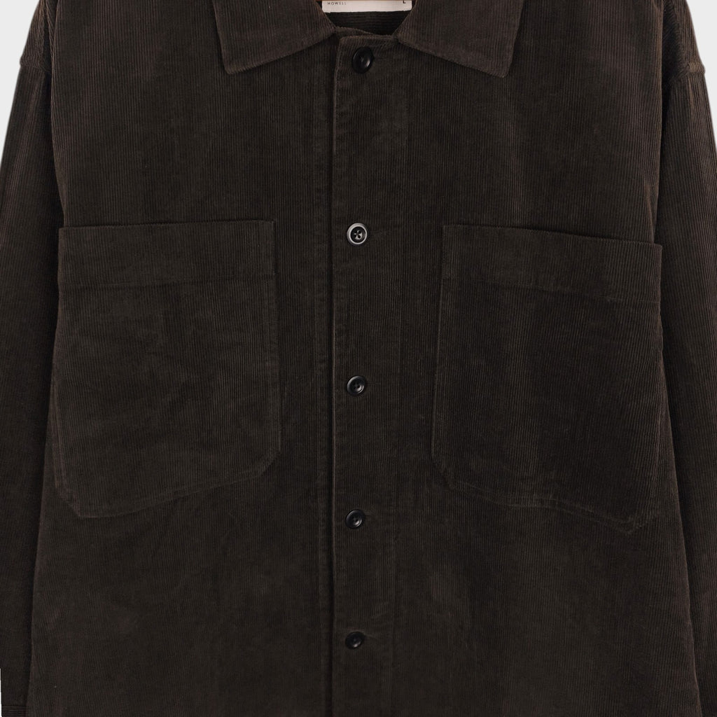 MHL MARGARET HOWELL Men's Dark Brown Corduroy Overshirt