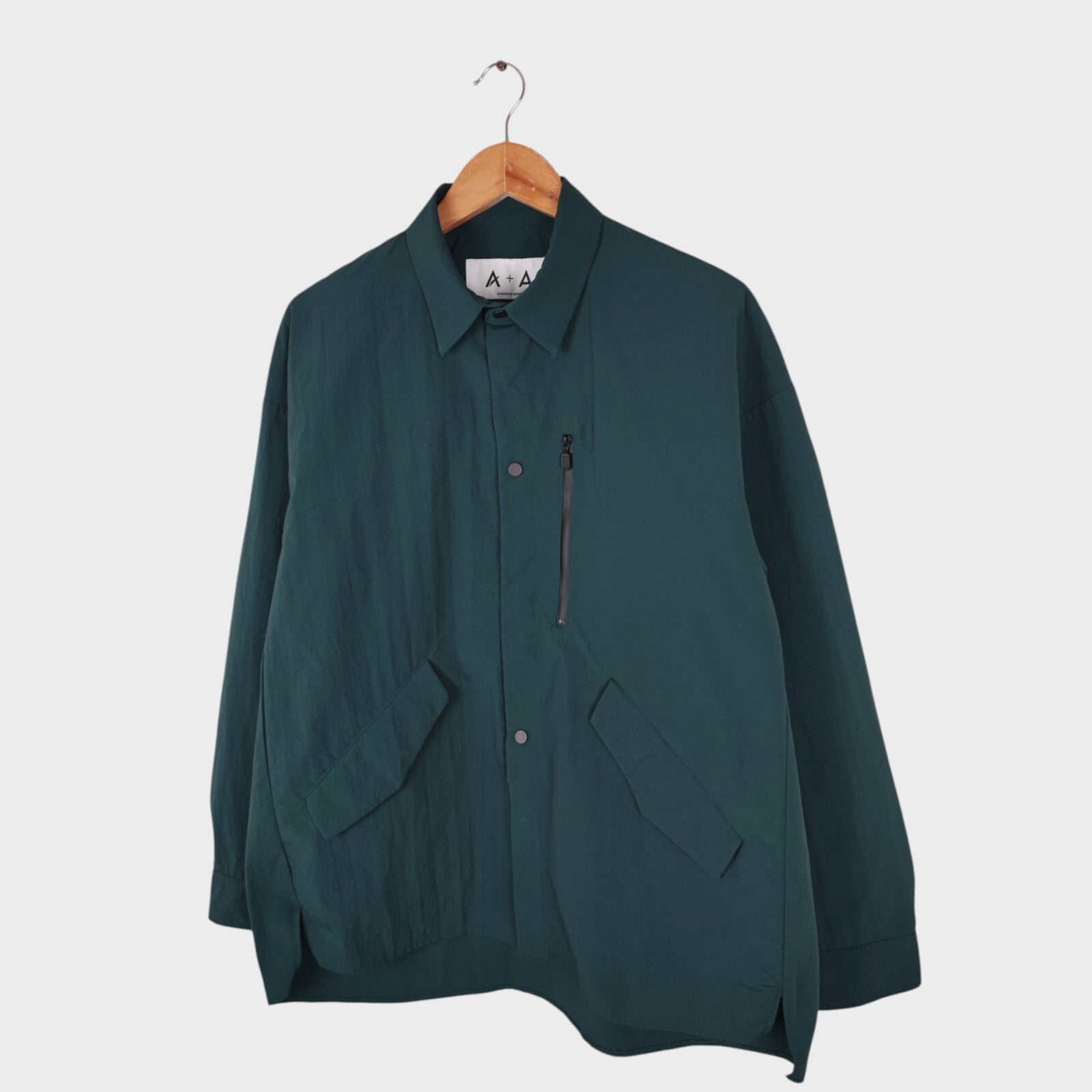 A+ TOKYO Men's Green Made in Japan Nylon Utility Jacket