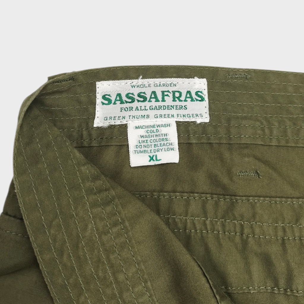 SASSAFRAS Men's Made in Japan Olive Green Cargo Shorts